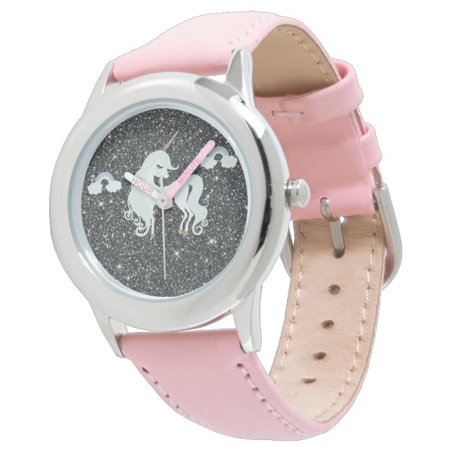 Unicorn Glitter Black  Watch (Angled)
