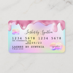 Unicorn glitter drip Credit Card hologram add name