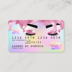 Unicorn glitter drips Credit Card hologram lashes