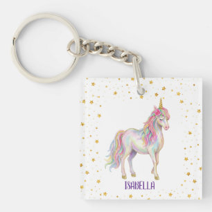 Unicorn Glitter Girls Birthday Key Ring