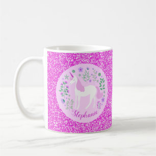 Unicorn Glitter Personalised Name Coffee Mug