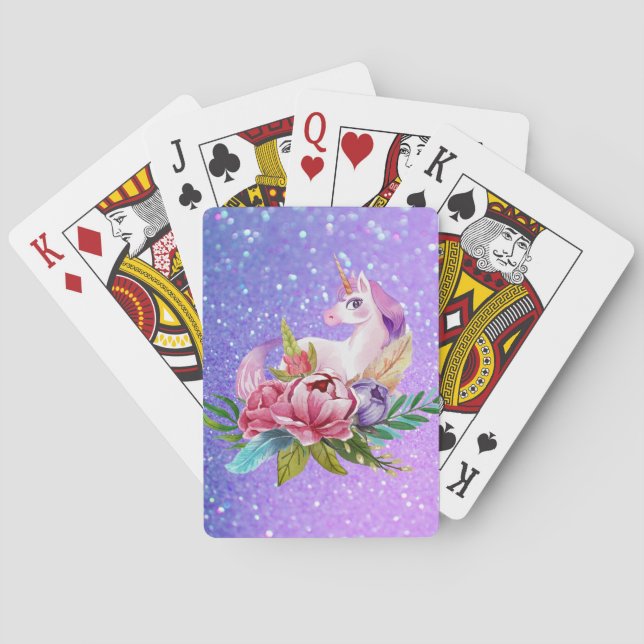 Unicorn Glitter Playing Cards (Back)