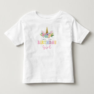 Unicorn Glitter Rainbow Birthday Girl Party Outfit Toddler T-Shirt