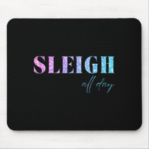 Unicorn Glitter Sleigh All Day Christmas Mouse Mat