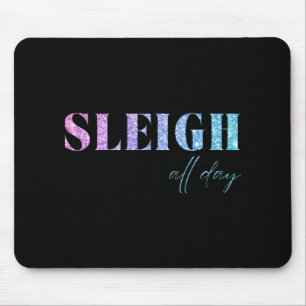 Unicorn Glitter Sleigh All Day Christmas Mouse Mat