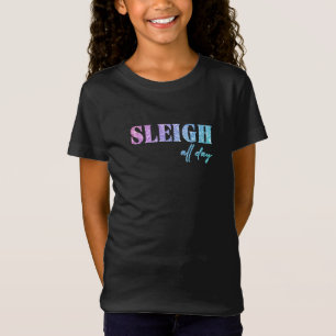Unicorn Glitter Sleigh All Day Christmas T-Shirt