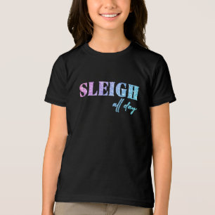 Unicorn Glitter Sleigh All Day Christmas Tri-Blend Shirt