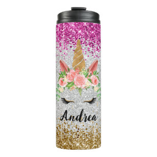 Unicorn Glitter Thermal Tumbler