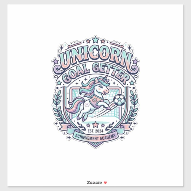Unicorn Goal Getter Retro Style Graphic Tee Design (Sheet)
