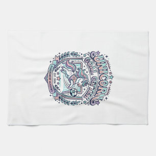 Unicorn Goal Getter Retro Style Graphic Tee Design Tea Towel