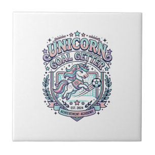 Unicorn Goal Getter Retro Style Graphic Tee Design Tile