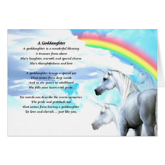 Unicorn Goddaughter Poem (Front Horizontal)
