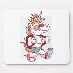 Unicorn Goes To School Mouse Mat