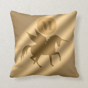 Unicorn Gold Luxury Monogram Cushion