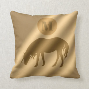 Unicorn Gold Luxury Monogram Cushion