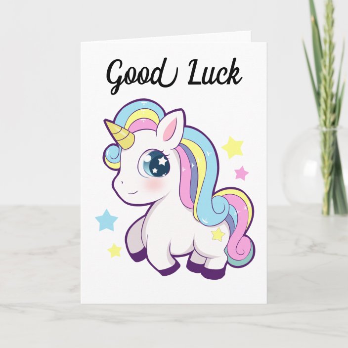 Unicorn Good Luck Card Zazzle.co.uk