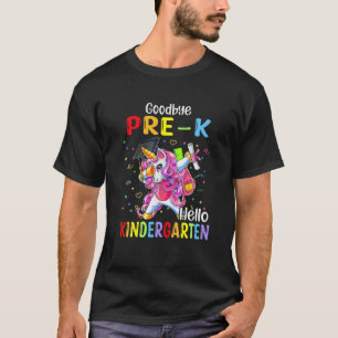 Unicorn Goodbye Pre-K Hello Kindergarten Last Day T-Shirt