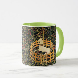 UNICORN GOTHIC FANTASY FLOWERS,FLORAL MOTIFS Green Mug