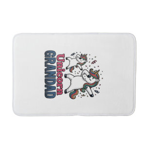 Unicorn Grandad Vintage Engraving Shirt Design_1 Bath Mat