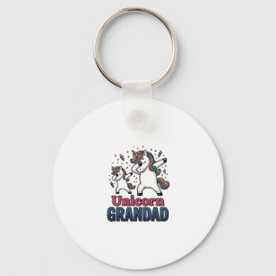 Unicorn Grandad Vintage Engraving Shirt Design_1 Key Ring