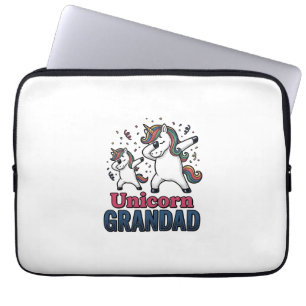 Unicorn Grandad Vintage Engraving Shirt Design_1 Laptop Sleeve