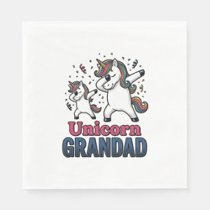 Unicorn Grandad Vintage Engraving Shirt Design_1 Napkin