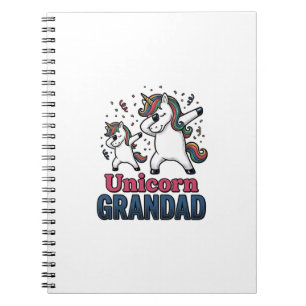 Unicorn Grandad Vintage Engraving Shirt Design_1 Notebook