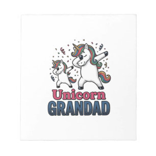 Unicorn Grandad Vintage Engraving Shirt Design_1 Notepad