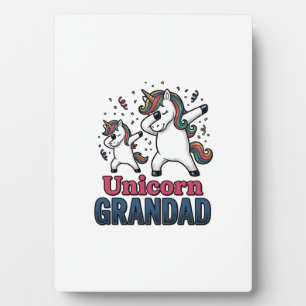 Unicorn Grandad Vintage Engraving Shirt Design_1 Plaque