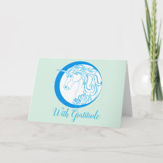 Unicorn Gratitude Greeting Card- Blank inside Card