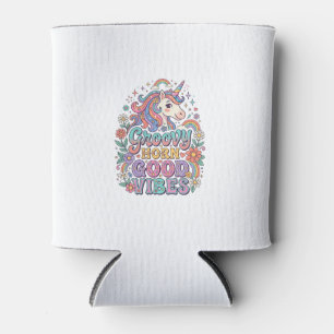 Unicorn Groovy Horn Good Vibes Charming POD Artwor Can Cooler