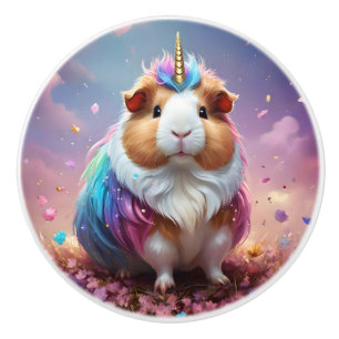 Unicorn Guinea Pig, Ceramic Knob