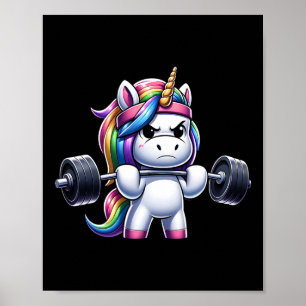 Unicorn Gym Deadlift Fitness Workout Weightlifting Poster
