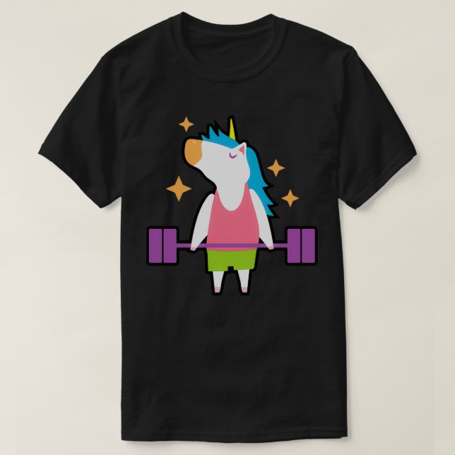 Unicorn Gym Funny Rainbow Animals Workout Fitness  T-Shirt (Design Front)