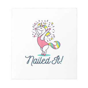 Unicorn Gymnast Gymnastics_ Nailed It T-Shirt Notepad