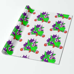 unicorn halloween animal zombie creepy wrapping paper