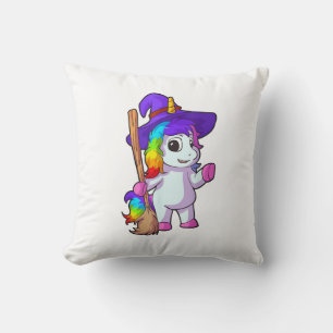 Unicorn Halloween Shirt for Girls Witch Costume fo Cushion