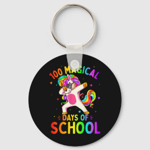 Unicorn Happy 100th Day 100 Magical Days Of School Key Ring