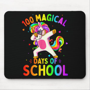 Unicorn Happy 100th Day 100 Magical Days Of School Mouse Mat