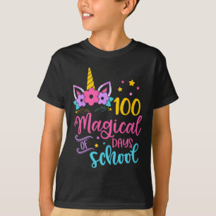 Unicorn Happy 100th Day 100 Magical Days Of School T-Shirt