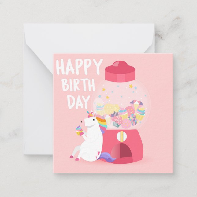 Unicorn Happy Birthday Card (Front)