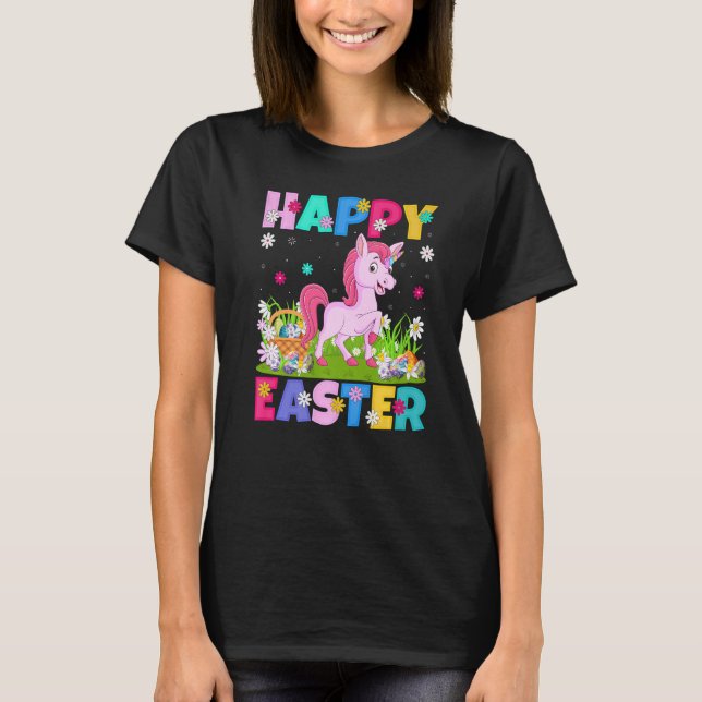Unicorn  Happy Easter Bunny Unicorn Easter Sunday T-Shirt (Front)