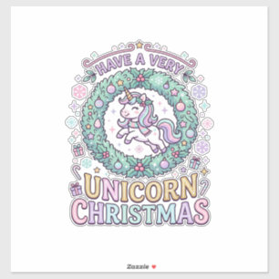 Unicorn Have a Very Unicorn Christmas Bold Typogra