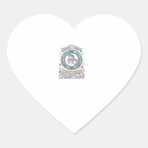 Unicorn Have a Very Unicorn Christmas Bold Typogra Heart Sticker