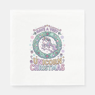 Unicorn Have a Very Unicorn Christmas Bold Typogra Napkin