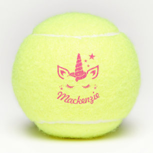 Unicorn Head Personalised Kids Name Tennis Balls