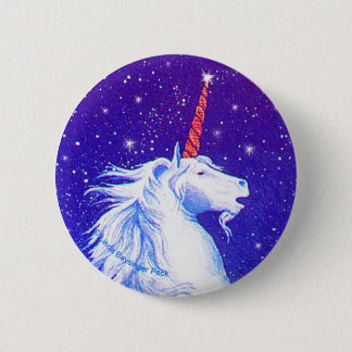 Unicorn Head with Blue 6 Cm Round Badge