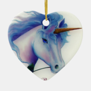 Unicorn Heart Ceramic Tree Decoration