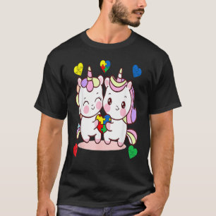 Unicorn Heart Puzzle Piece Autism Awareness Cute G T-Shirt