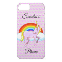 Unicorn & Hearts Cell Phone Case
